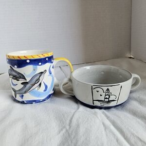 Nautical Chowder Bowl and Porpoise Mug